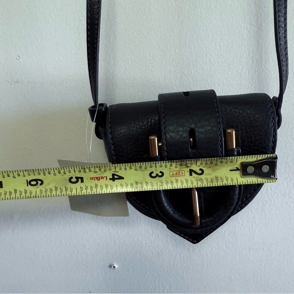 Fossil Harwell Mini Flap Crossbody Black Leather - Picture 9 of 11